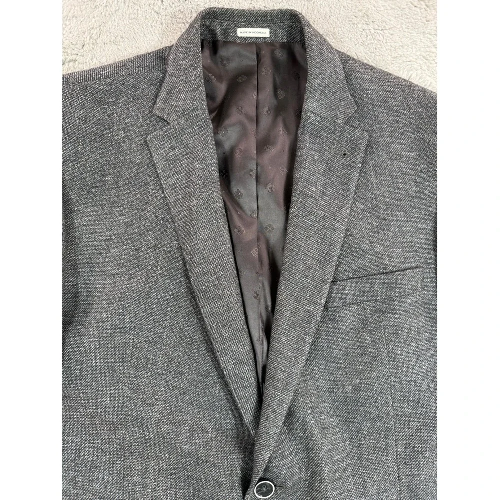 Joseph Abboud Heritage Men's 46 Regular Slim‎ Fit Blazer Jacket Gray Linen Wool